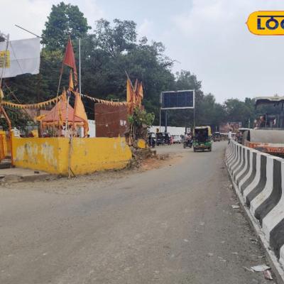 फ्लाइओवर के बीच में आया मंदिर, 19 को पहुंचेंगे मंत्री नितिन गडकरी