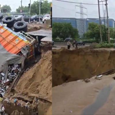 बारिश से जाम NCR! रेड अलर्ट पर दिल्ली… गुरुग्राम में घर से काम की अपील; पेरीफेरल पर अचानक हुआ गड्ढ़ा, गिरा बीयर से भरा ट्रक