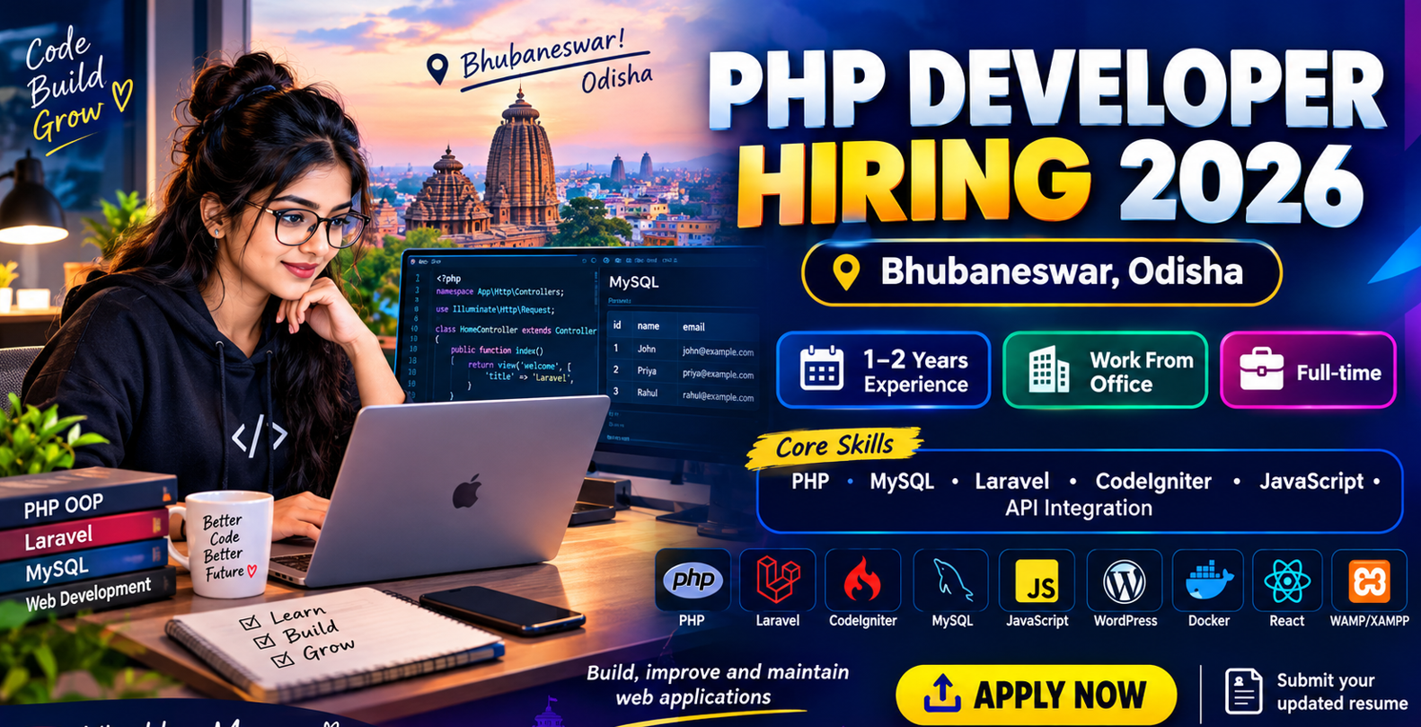 PHP Developer Hiring 2026 – 1-2 Years | Bhubaneswar