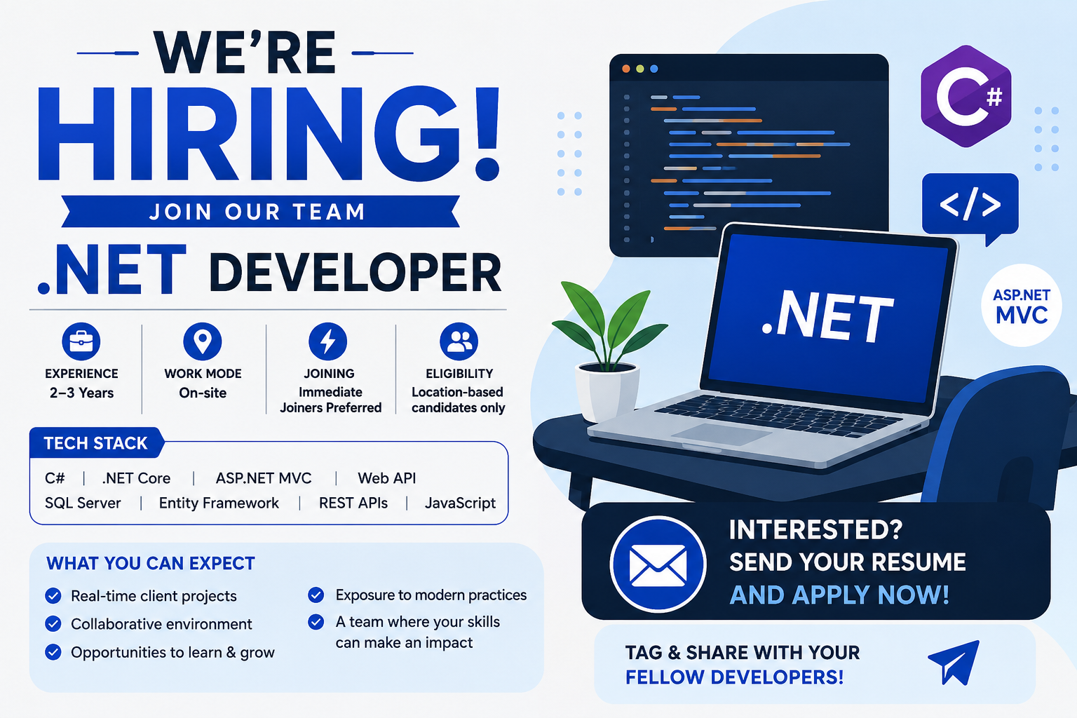 .NET Developer Jobs | 2–3 Years Experience | Immediate Joiners