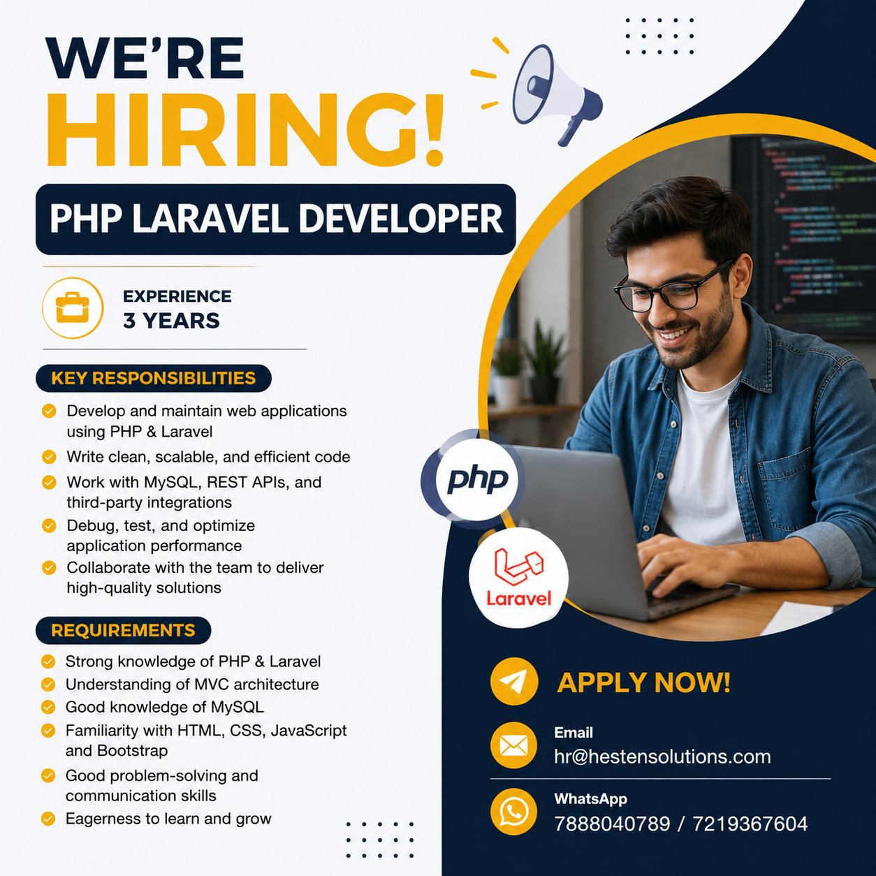 PHP Laravel Developer Jobs | 0–3 Years Experience
