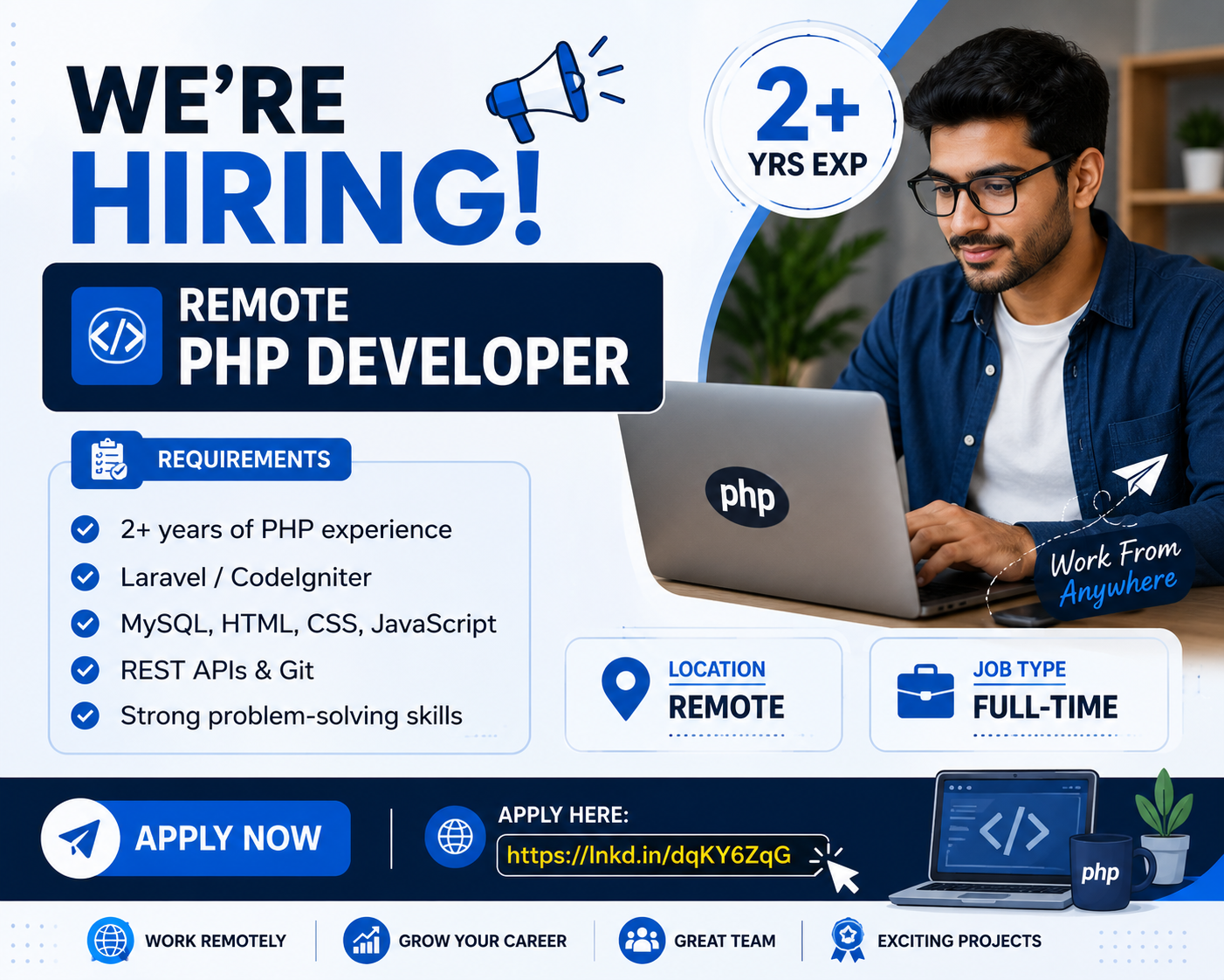 Remote PHP Developer Job – 2+ Years Experience