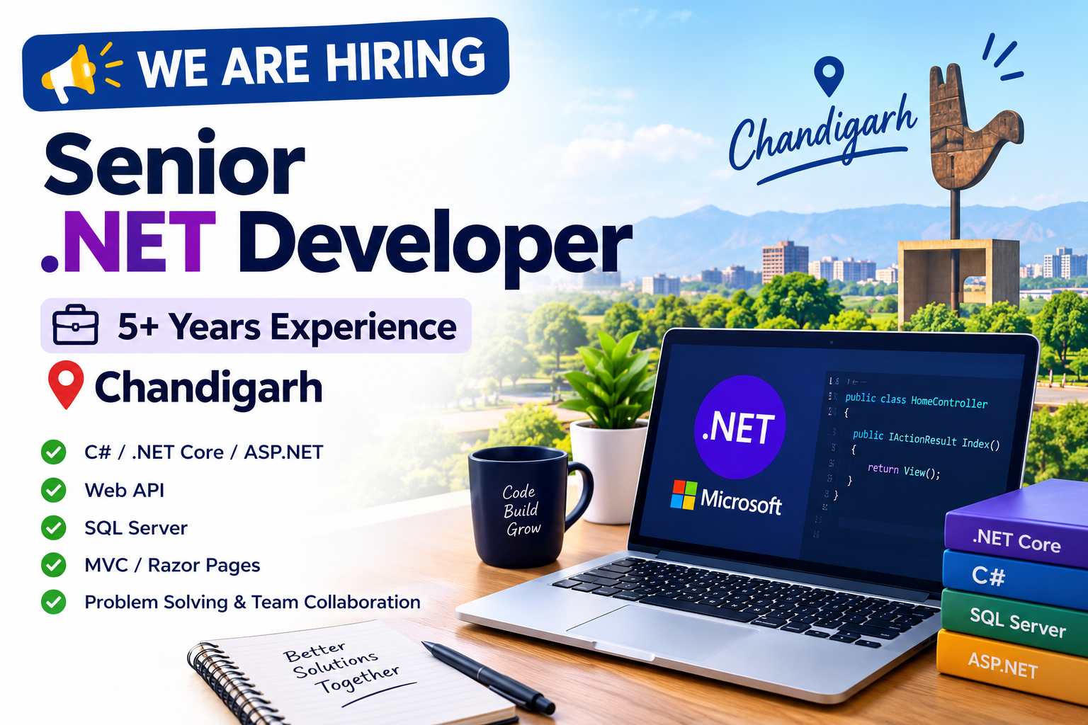 Senior .NET Developer Job in Chandigarh | (Hiring 2026) | 5+ Years Experience