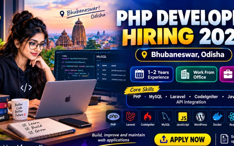 PHP Developer Hiring 2026 – 1-2 Years | Bhubaneswar