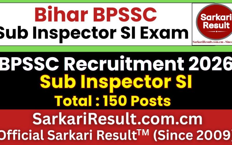 BPSSC Bihar Police Sub Inspector SI Recruitment 2026