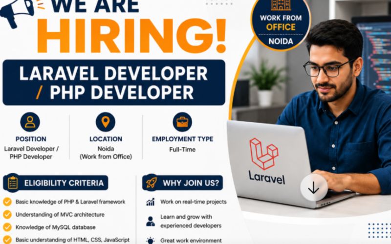 Laravel Developer / PHP Developer Jobs in Noida | Work From Office