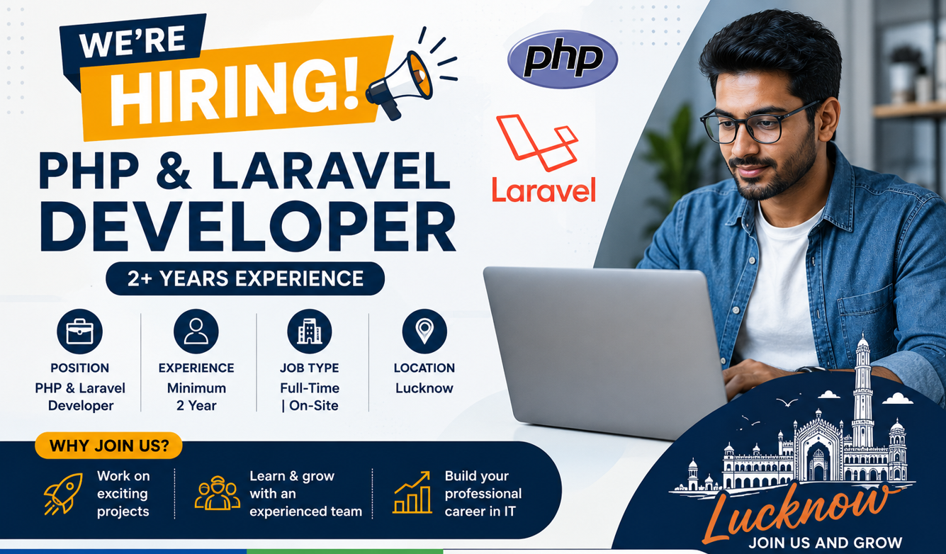 PHP & Laravel Developer Job in Lucknow – 2+ Years Experience